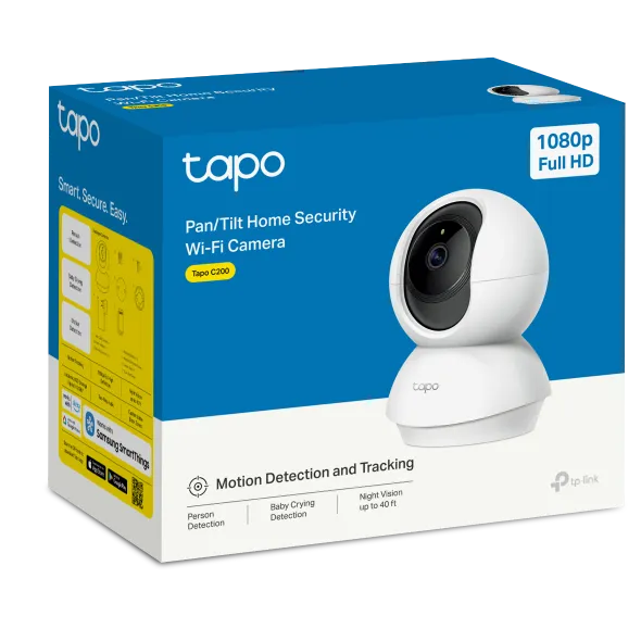 TP-Link Tapo C200 Pan/Tilt Home Security Wi-Fi Camera, 1080p